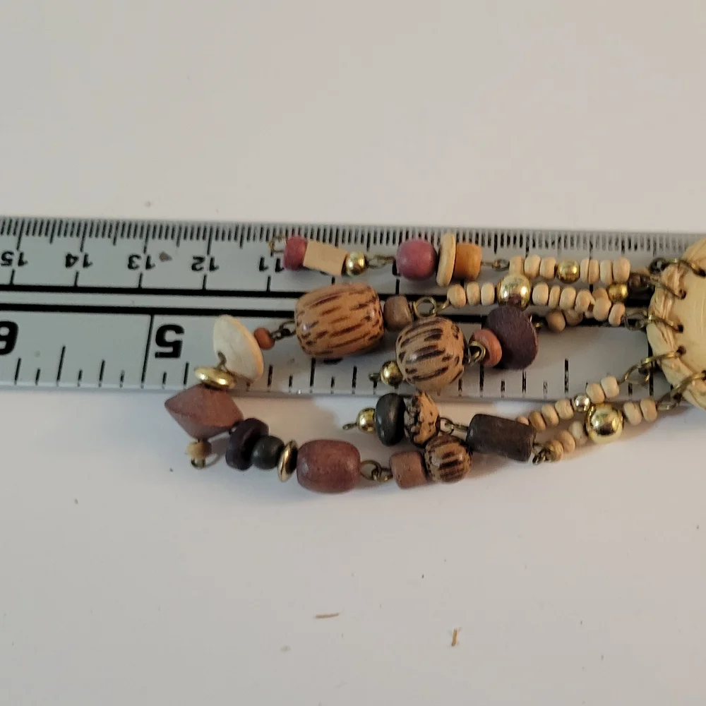 Natural Boho Raffia Tassel Clip On Earrings